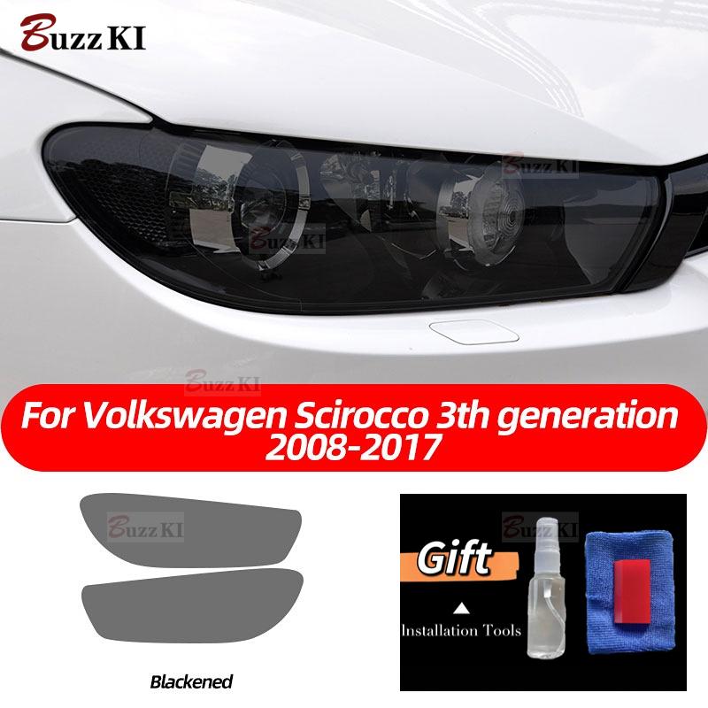 Per Volkswagen Scirocco MK3 TDI R Line 2008-2017 Pellicola Protettiva per Fari Auto Luce Anteriore Trasparente Affumicata Nera Adesivo in TPU
