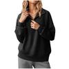 Damen Quarter-Zip Pullover Sweatshirt Lockerer Schnitt Lässig Einfach Langarm Leichtes Oberteil für den Alltag