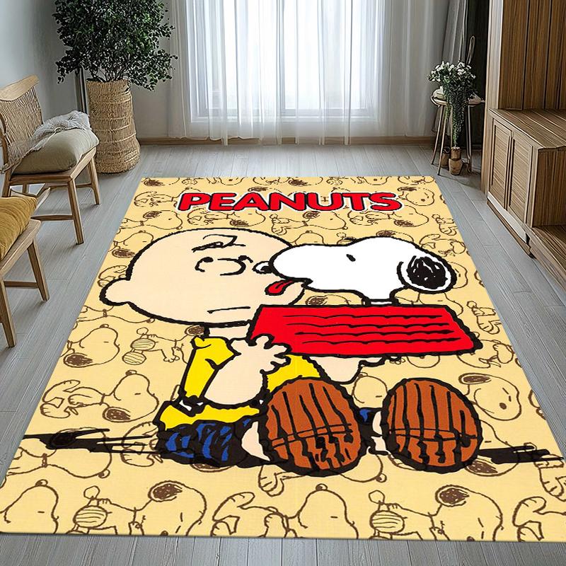 Tappeto Area Antiscivolo Cartoon Cane Snoopy Carino per Soggiorno, Morbido Tappeto per Camera da Letto, Stanza dei Giochi dei Bambini, Divano, Decorazione per la Casa, Zerbino, Regalo
