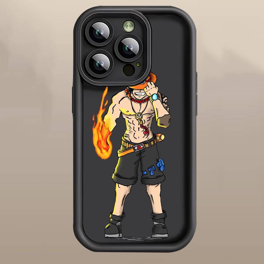 D-39 One Piece Ace  Case for iPhone 15 14 13 12 8 Plus Samsung S24 S23 Ultra A04S A05S Huawei P40 P50 P60 Nova 11 Pro Max OPPO A17K Reno 10