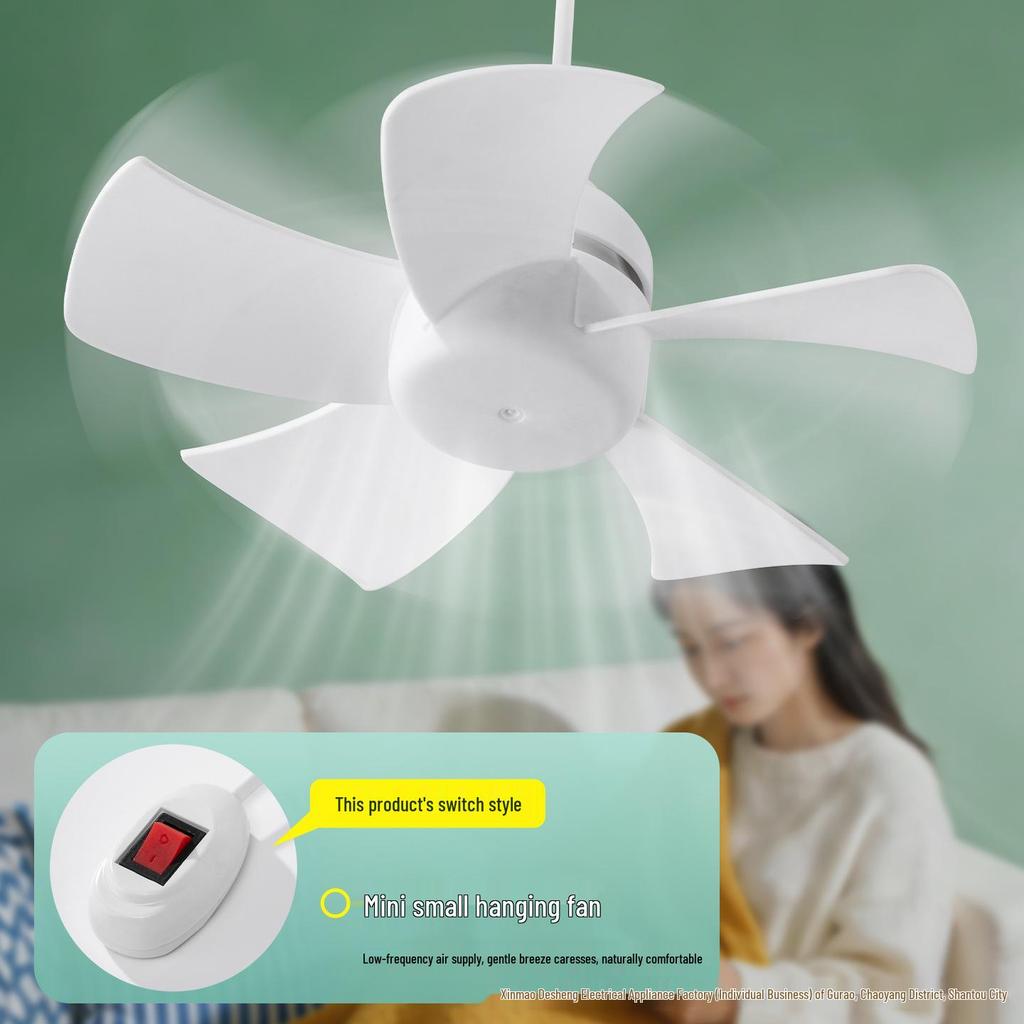 Portable Five-Leaf Swirl Fan with Creative Lamp Socket & Brushless Motor