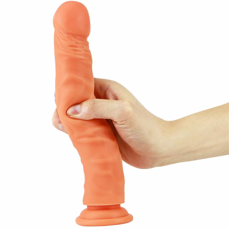 Ventuză Penis de Simulare Lung Fără Ou Silicon Moale Penis Fals Dispozitiv de Masturbare Manuală pentru Femei Jucărie Adultă pentru Femei