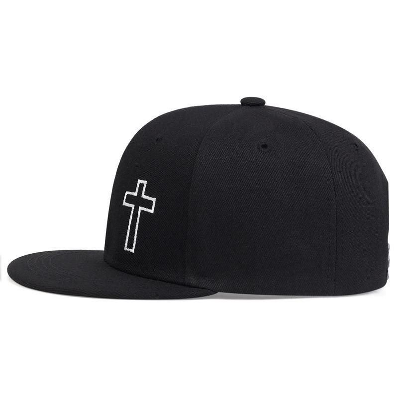 New summer simple embroidery personalized cross baseball cap sunscreen men's and women's soft top versatile cap