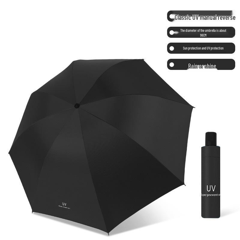 Popular 60-Rib Extra-Large Fully Automatic Black Dual-Use Umbrella for Students & Adults - Custom Logo Option Available