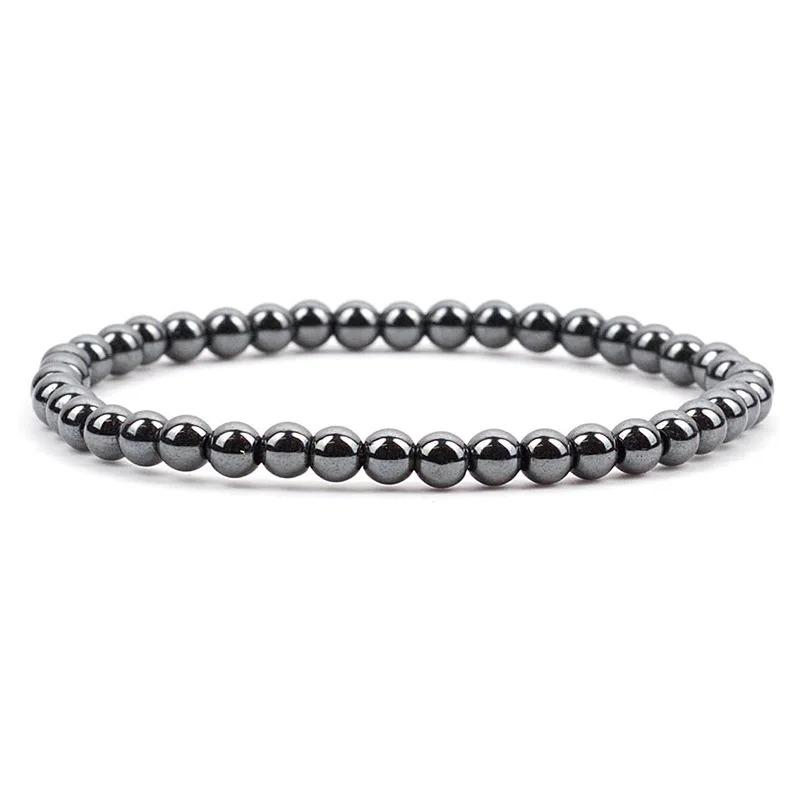 Natural Stone Beads Elastic Bracelets For Women Men 6mm Amethyst Quartzs Agates Black Onyx Beads Bracelet Female Jewelry Bangle