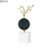 Creative Gold-plated Alloy Flower Ornaments Desk Decoration Modern Crafts Golden Flower Crystal Sculpture Room Aesthetics Decor