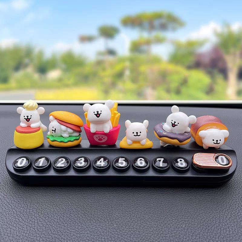 

Cute Cartoon Puppy Car Parking Sign with Temporary Phone Number Plate Ornament for Women