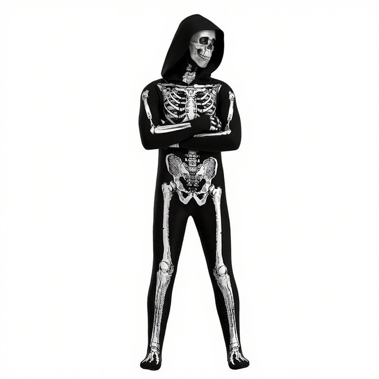 

Хэллоуинский костюм Пародия Скелет Боди Косплей Костюм 110 чёрный