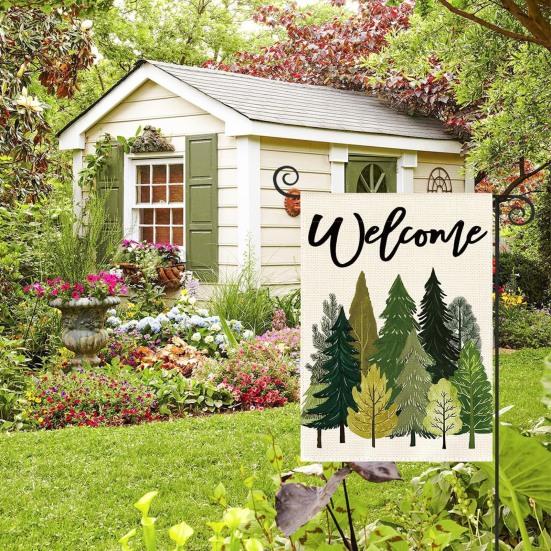 Hello Spring Floral Garden Flag 12x18 Inch Double Sided Colorful Flowers