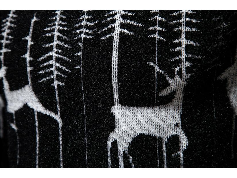 Men's Christmas Imitation Mink Velvet Half-High Collar Sweater - Autumn/Winter Knitwear.