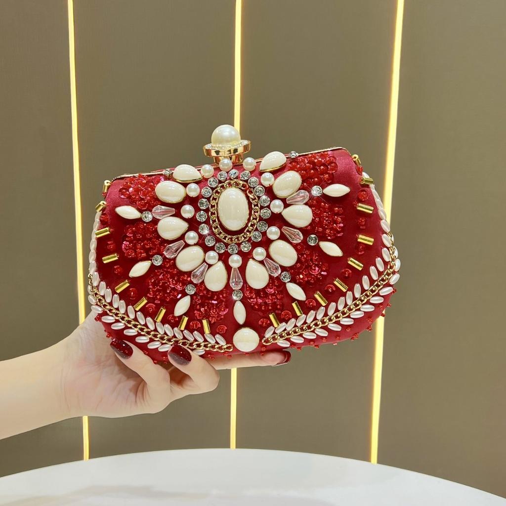 Evening Banquet Formal Dress Handbag Shoulder Bag Women's Bag Diamond-encrusted Clutch Bag