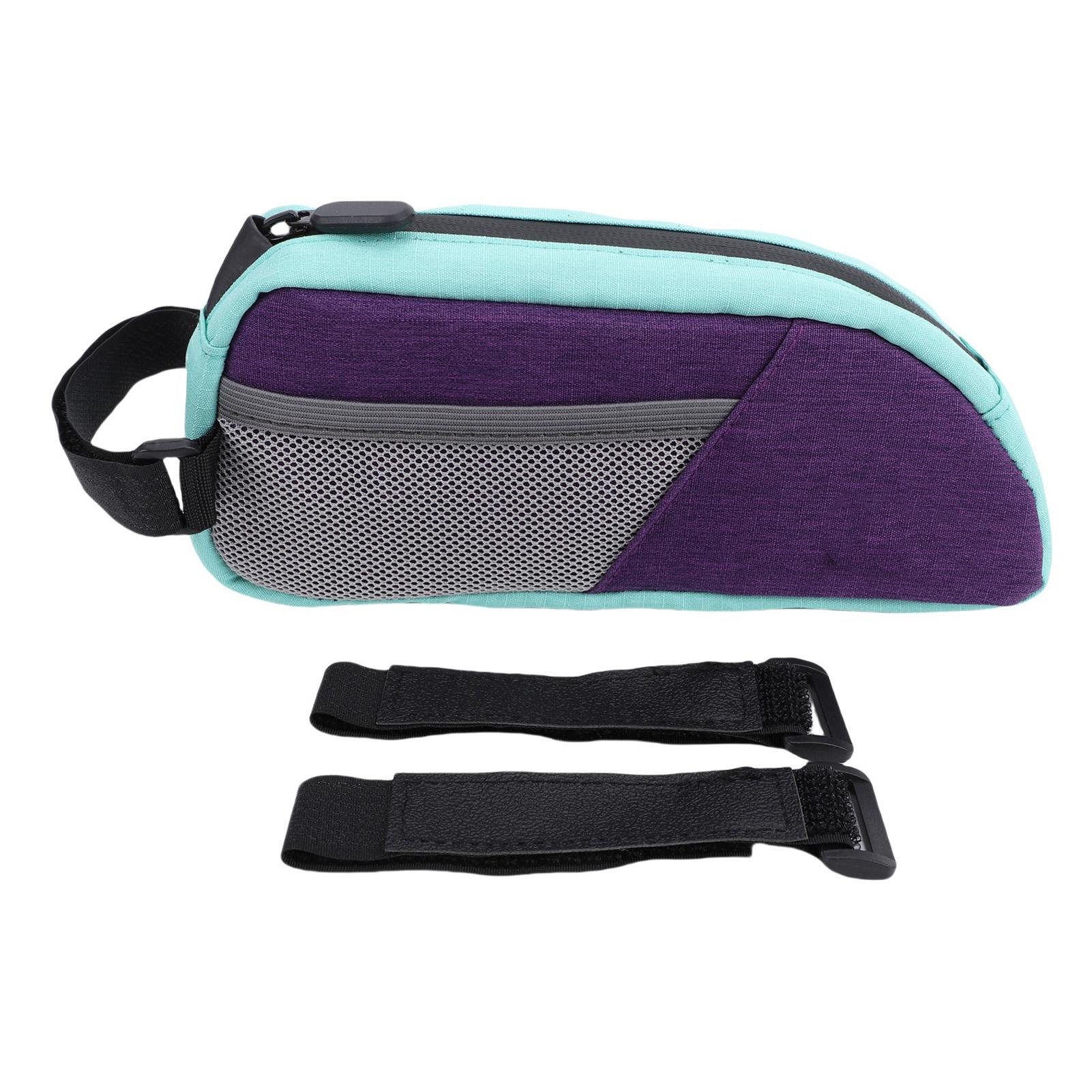 

Bike Storage Pouch Top Tube Bike Bag Water Proof Color Blocking 0.8L Capacity Bike Triangle Frame Bag for Mountain Road Bikes