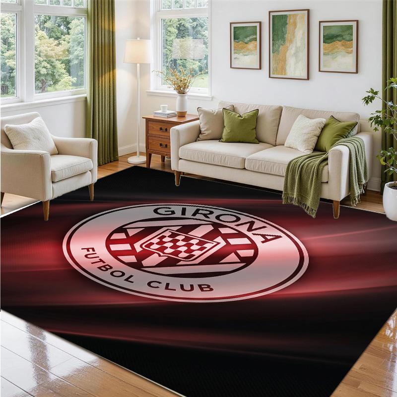 Girona FC Design Crystal Velvet Rug Soft Decorative Mat for Bedroom Entrance