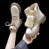 Winter Classic Solid Color Comfortable Motorcycles Boots Sports Women's Shoes High Cotton Flats