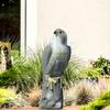 1 Pcs Outdoor Falcon Bald Eagle Figure Bird Scarecrow Horned Decoy Small Eagle Decoy Statue Bird Control Protectors