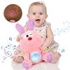 REMOKING Baby Toy with Music, Projector Light, Plush Rabbit, Gentle Sound, Rotating Light, Baby Gift for Newborns, Boys and Girls (White)