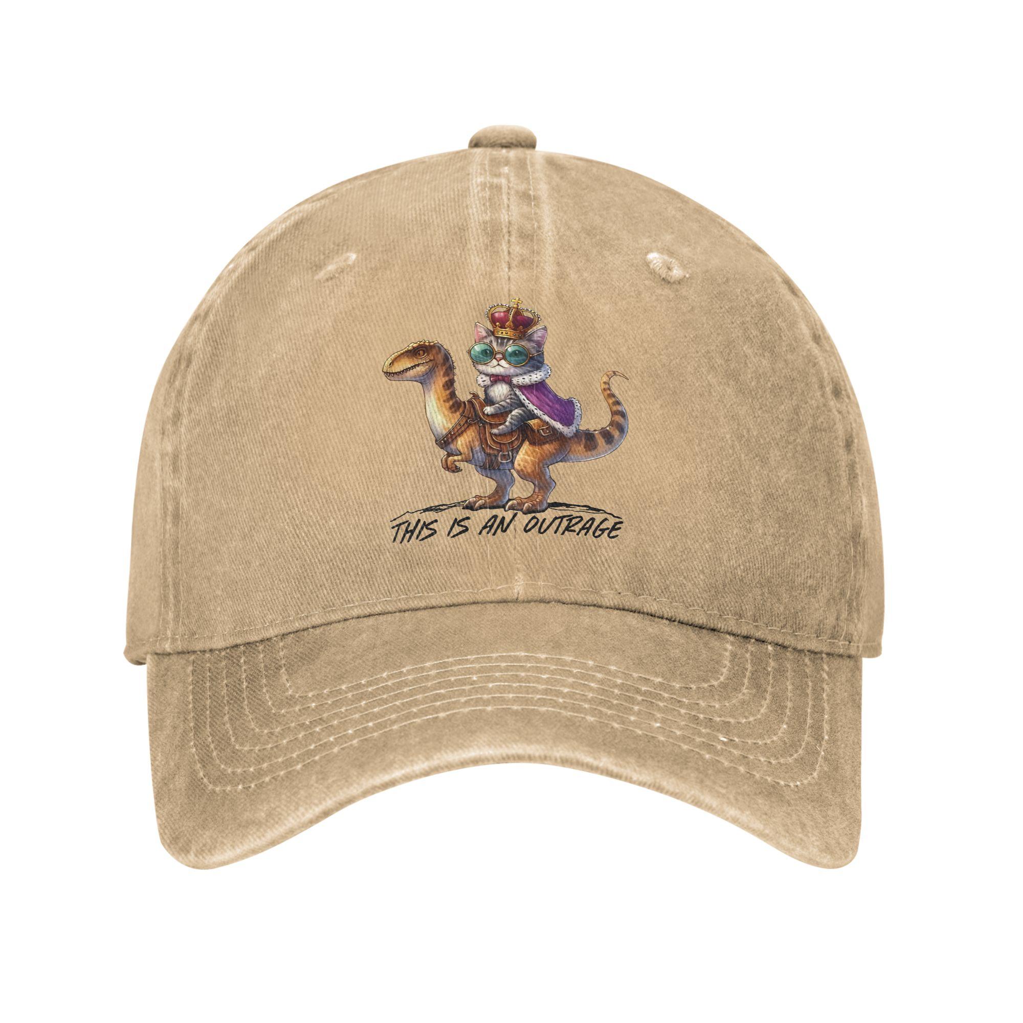 God Damnit Donut Cat Pop Art Unisex Baseball Cap Dungeon Crawler Carl Distressed Washed Caps Hat Outdoor Adjustable Snapback Cap One Size