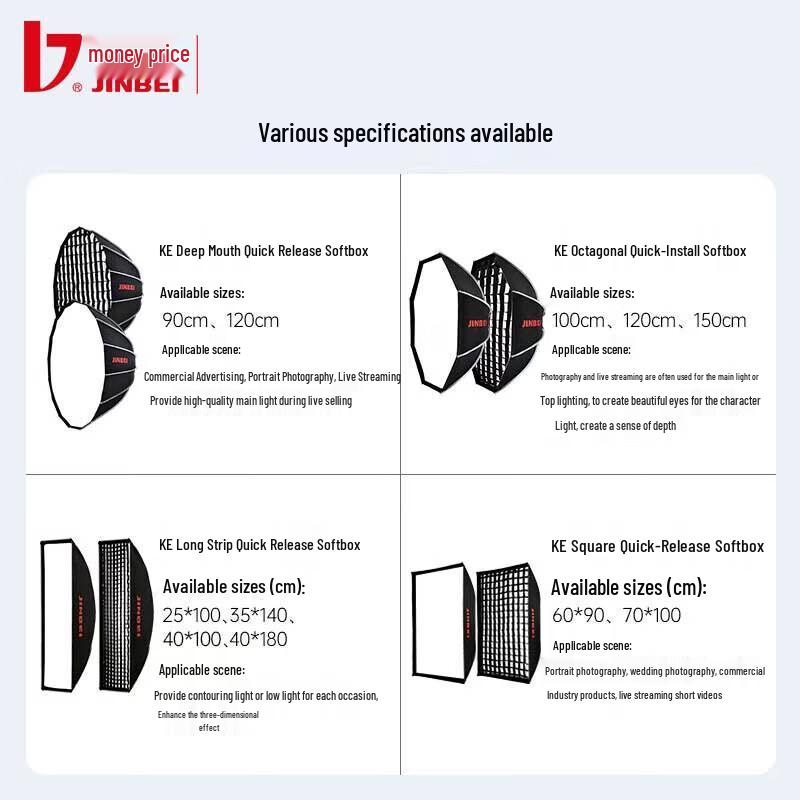 JINBEI KE Series Quick-Setup Octagonal Softbox with Grid
