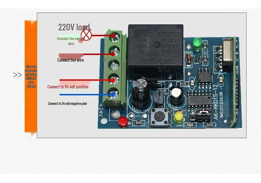 24V DC Single-Channel Remote Switch with Passive Output & Round Self-Locking Remote