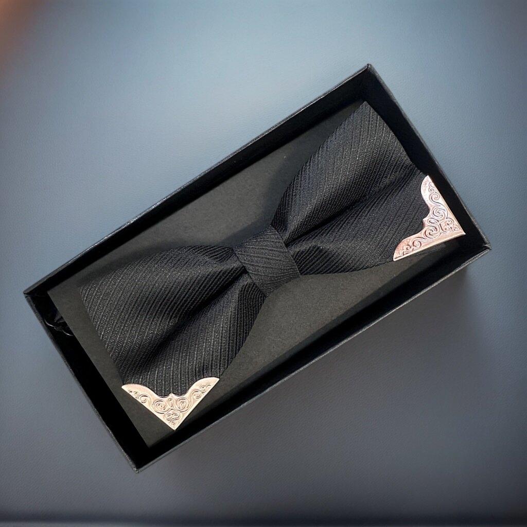 Fashionable Metal Corner Bowtie Men's Suit Shirt Double-layer Wedding Tailcoat Butterfly Tie Men's Accessories with Gift Box