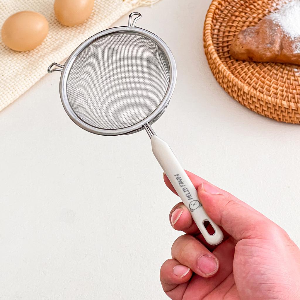 Fine Mesh Filter Spoon 304 Stainless Steel Flour Sieve Reusable Colander Soybean Milk Juice Strainer Kitchen Utensils