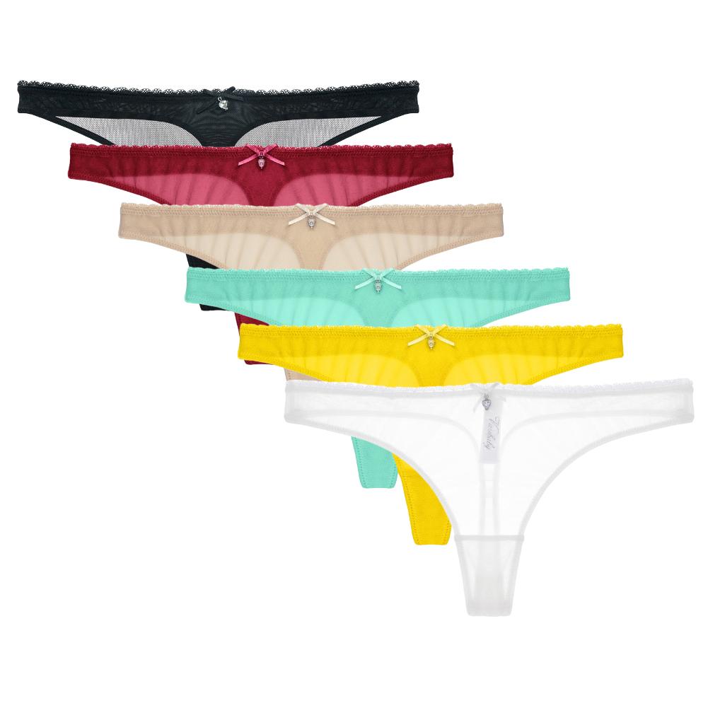 

Varsbaby Сексуальный Низкий Подъем Видеть Через Стринги 6PCS