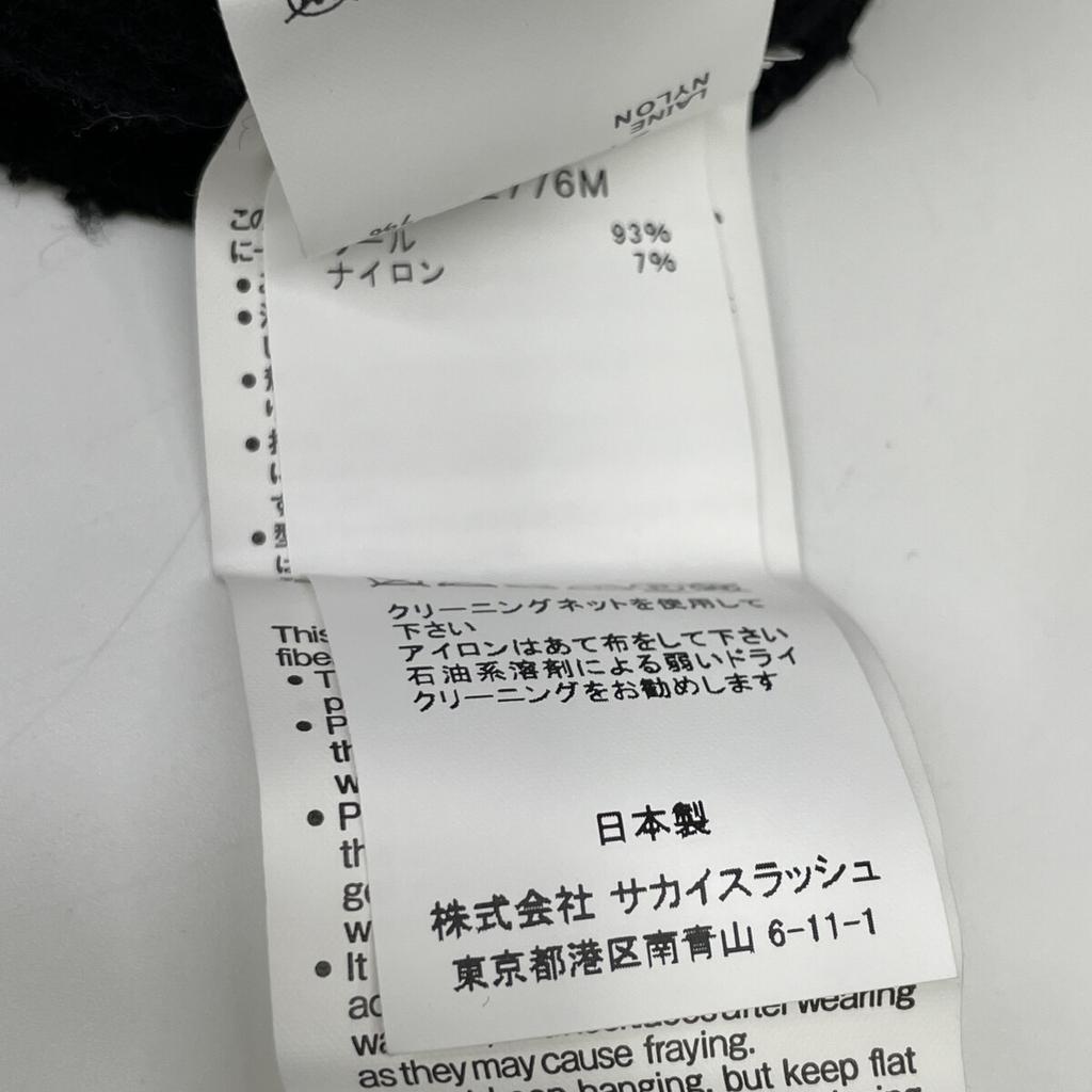 sacai 21-02776M Black x White Rider's Zip Knit tops 1 Black x IvoryUsed