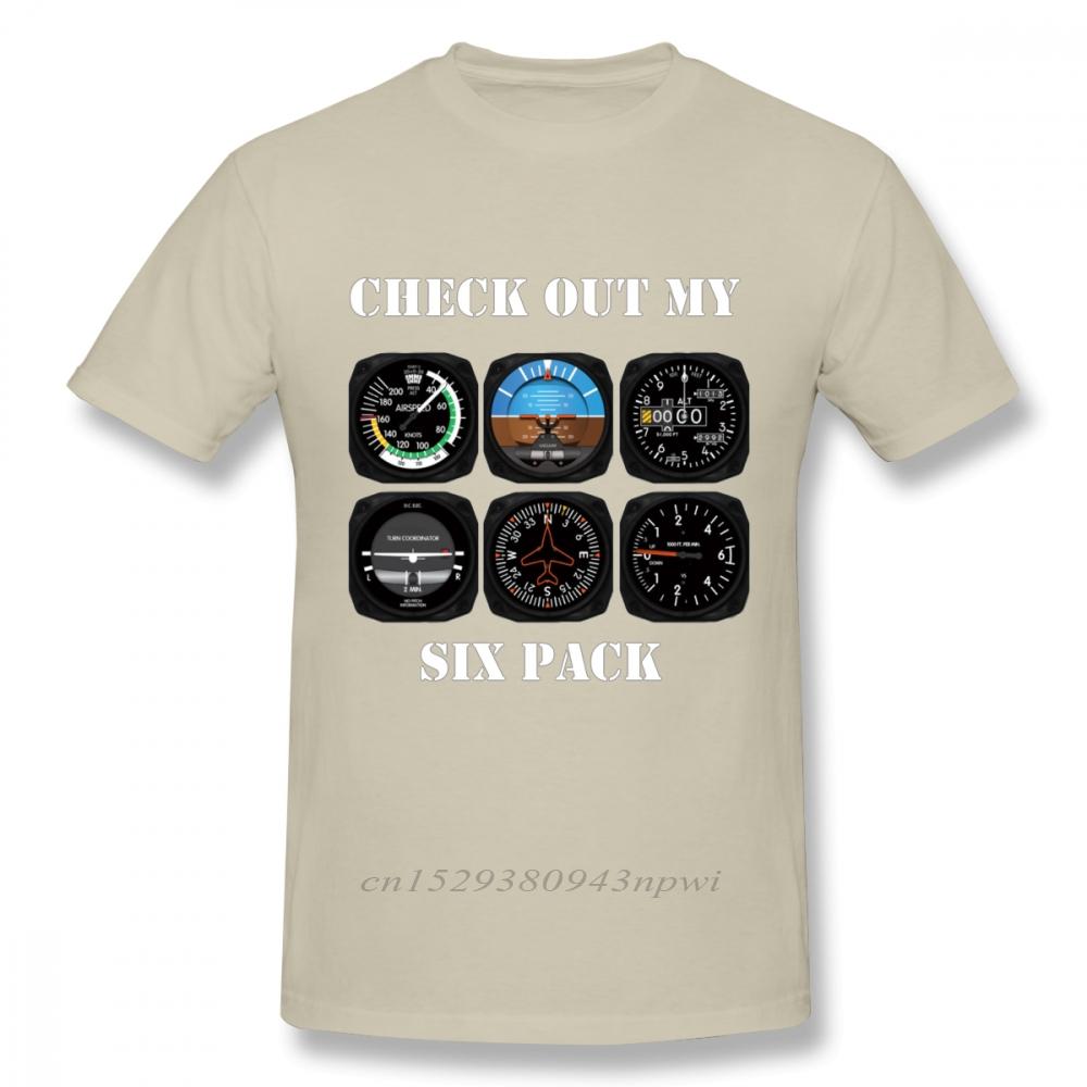 Awesome Aviation 6 Pack Instrument For Pilots T Shirt Graphic Print Camiseta Cotton Big Size Homme Tee Shirt