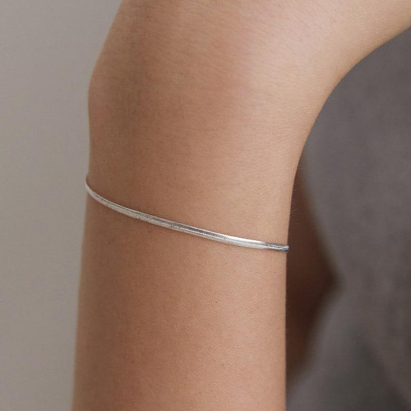 Tatiana (925 Silver) Modern Flat Snake Chain Bracelet BR1795