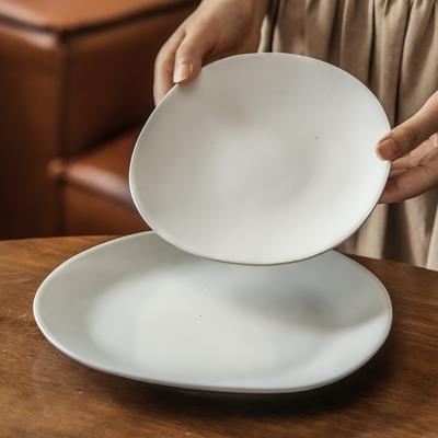 Minimalistyczny Jednolity Kolor Specjalny Kształt Talerza Styl Retro Naczynia Gospodarstwo Domowe Talerz na Warzywa Duży Talerz Talerz na Makaron Talerz na Stek Talerz Obiadowy
