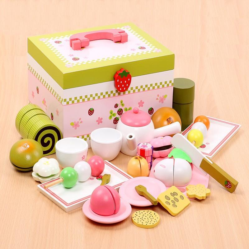 Wooden Sweet Princess Afternoon Tea Set Children's Kitchen Play Home Combination Toy