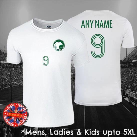 Saudi Arabia Personalised Football Fans T-shirt Mens Ladies Kids World Cup Qatar L
