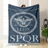 Roman Legion Eagle Emblem Warm Blanket with SPQR Design, Flannel Blanket for Bedroom, Living Room, Sofa, and Nap.