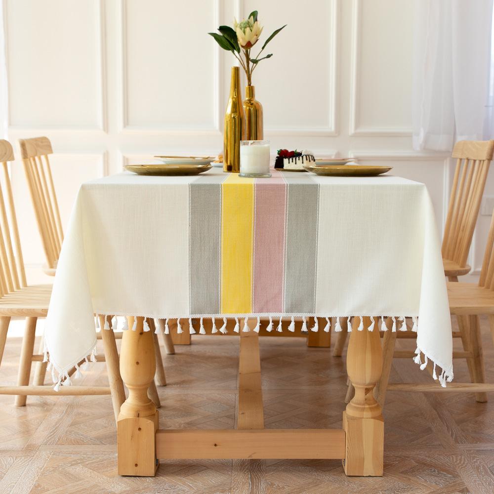 Imitation Cotton And Linen Waterproof And Oil-Proof Rectangular Tablecloth Leave-In Household Dining Table Cloth Coffee Table Cloth