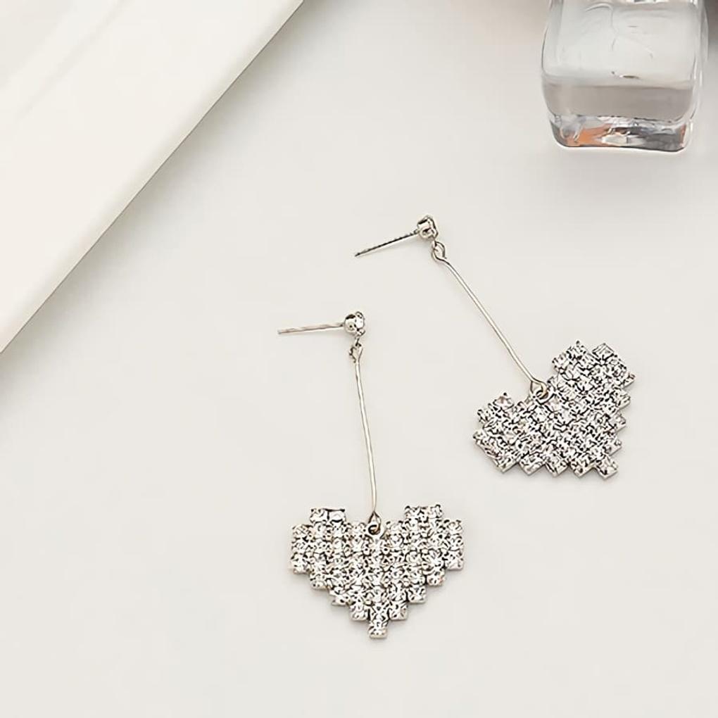 

Women s Daily Cubic Mosaic Heart Earrings