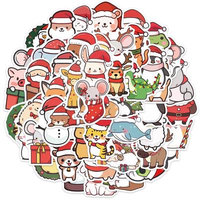 50 Pcs/Set 2025 Adesivos de Natal Planejador Decoração Diy Scrapbooking Bonito Stick Label Diário Adesivo Kawaii Papelaria
