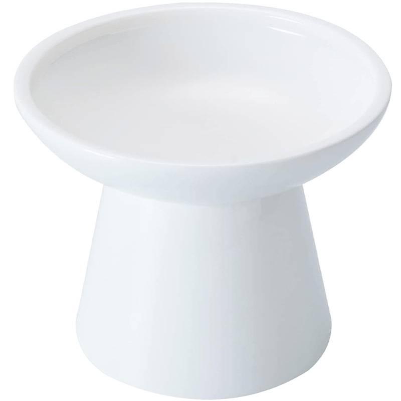 High-Leg Ceramic Cat Bowl with Neck Protection