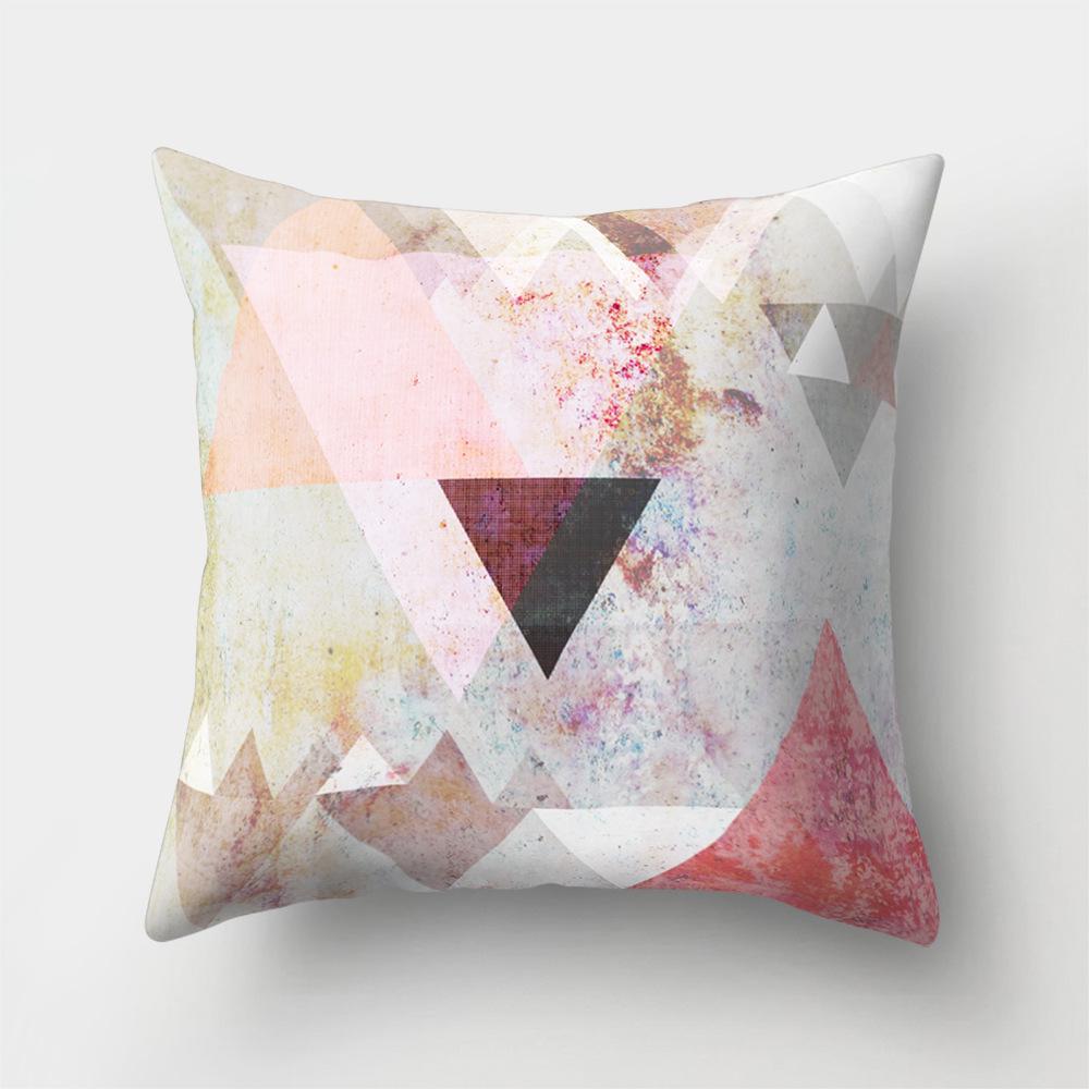 Creative Home Pictures Pillowcase Office Geometric Striped Flywheel Pillowcase Car Waist Pillowcase