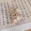 U Shape Peony Hairpin For Women Vintage Chinese Style Flower Hair Stick Handmade Metal Jewelry Hair Accessory Hanfu Hair Comb