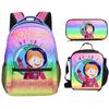 Luxus Neuheit Beliebt Cool AFOR ADLEY 3D Druck 3 Stück/Set Schüler Schultaschen Laptop Rucksack Umhängetasche Lunchtasche Federmäppchen