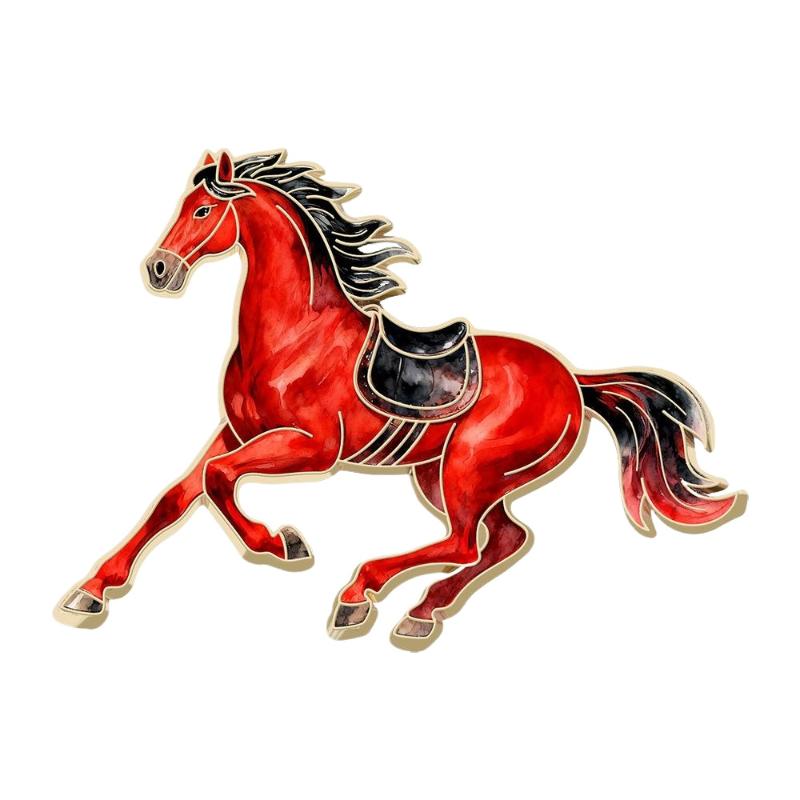 1/4 Piezas Broches Caballo del Zodiaco Para Mujeres Hombres Animal Lindo Pony Insignias Metálicas Pines Ropa Mochila Accesorio Regalo Único