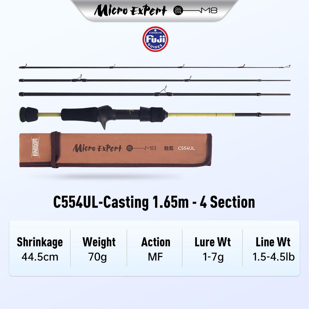 Kingdom Micro Expert Fishing Rods 4/5 Section 1.5m/1.65m MF Casting Rod Spinnng Rod UL UL-L FUJI Guide Ring 61.9g Travel Ultra Light