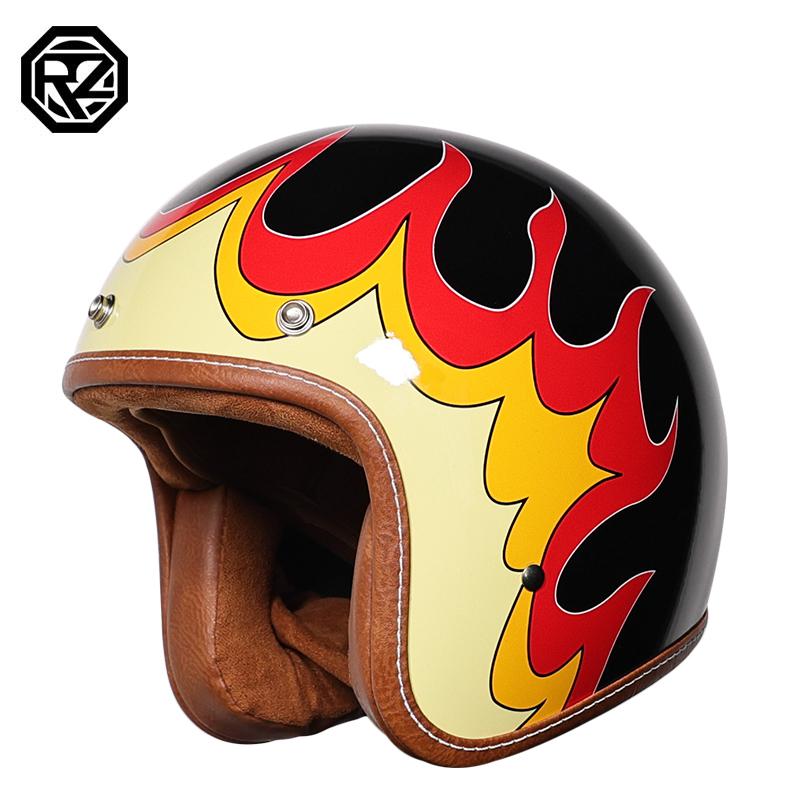 Vintage Motorcycle Helmet 3/4 Half Helmet Certified Motorcycle Helmet for Men and Women