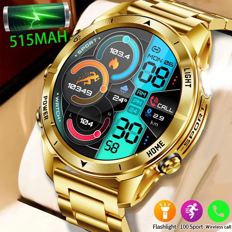 

New Smart Watch For Men Bluetooth Call Heart Rate Sleep Monitor Outdoor Compass LED Flashlight Waterproof Sport Smartwatch