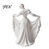 Soft Lines Ballerina Art 3D Printed Dancer Figurine, Elegant Dance Girl Statue with Flowing Dress, Aesthetic PLA Home Decor Sculpture for Decor,