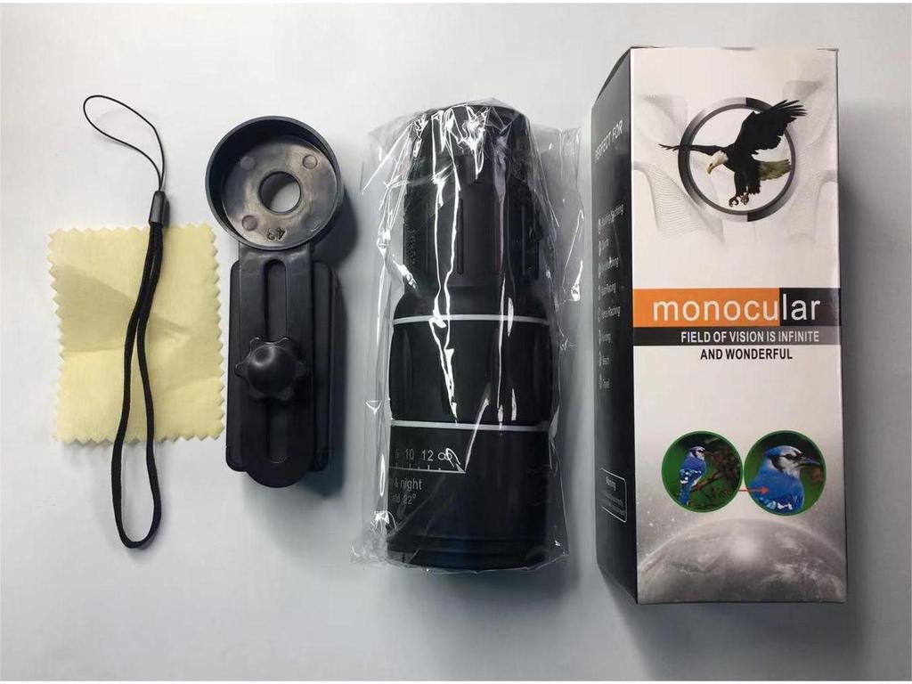 Monokulární dalekohled 16x52 s vysokým rozlišením a nočním viděním při slabém osvětlení pro mobilní fotografii