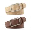 Fashion Square Pin Buckles Belts Women Silver Buckle Leather Belts for Jeans Retro Wild Belts for Women Waistbands Student Strap