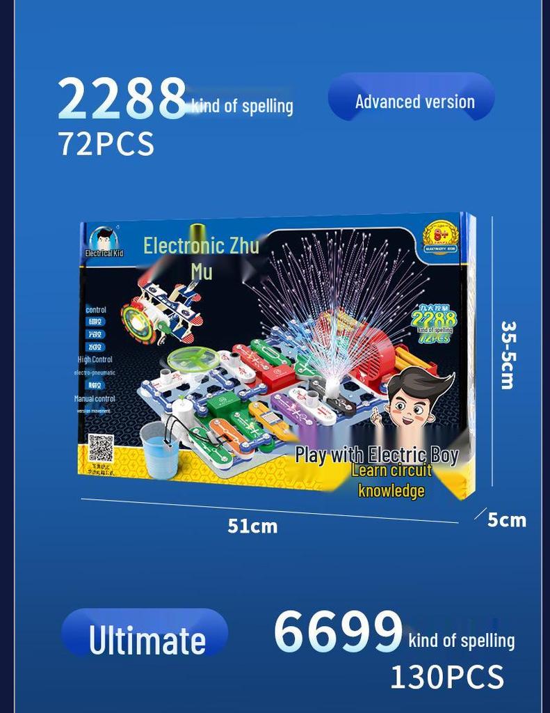 Children's Science Experiment Kit: Electronic Building Blocks & Circuit Toy Set