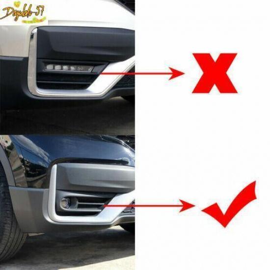 Black Front Fog Light Bumper Lamp Cover Trim Fit For Honda CR-V CRV -