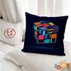 Pc Creative Magic Cube Puzzle Design Pillow Case Fashion Square Pillowcase Bedroom Sofa Room Ins Decoration Leisure
